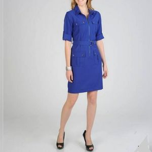 ⭐HP⭐ Sharagano Belted Front Zip Utility Dress